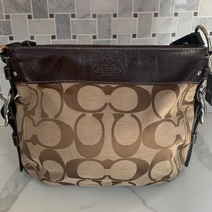 Coach Signature Hobo Bag Canvas Brown